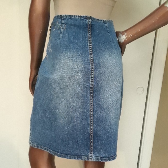LA Blues Washed Denim Embellished Skirt - Picture 3 of 3